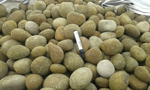 Kamenclub.ru: Песчаник ядра, фр. 100-300 мм  купить в Крыму песчаник бежевый серый рыжий речная галька 5 000 руб/т   фото КАМЕНЬ КЛУБ