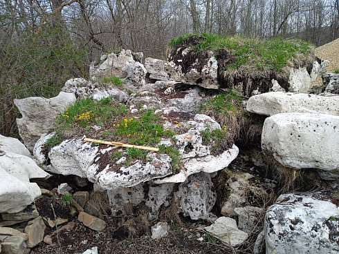 Kamenclub.ru: Выветренный известняк со мхом фр. 100-500 мм.  купить в Крыму известняк серый белый зеленый валун известняковый крупный 10000 руб/т   фото КАМЕНЬ КЛУБ