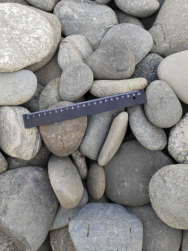 Kamenclub.ru: Галька речная плоская (серо-белая) фр. 70-120 мм. купить  в Крыму галька галечник речной серый, белый окатанная плоская  природная галька 9000 руб/т   фото КАМЕНЬ КЛУБ