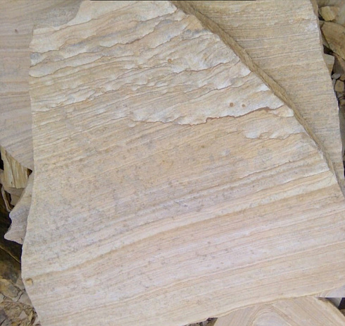 Kamenclub.ru: Песчаник пластушка желтый с рисунком (4-6 см)  купить в Крыму плитняк пластушка желтый с рисунком песчаник 9 000 руб/м3   фото КАМЕНЬ КЛУБ