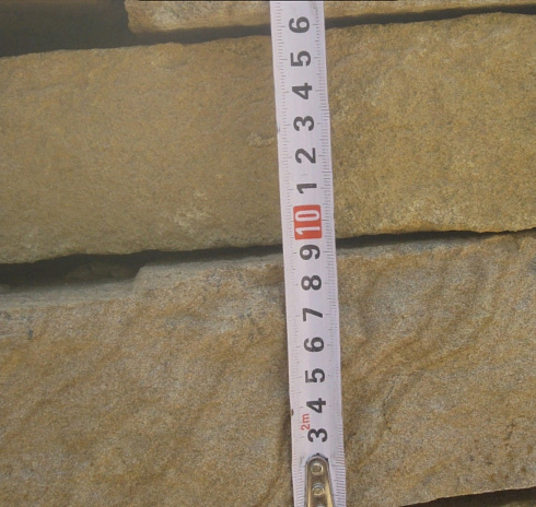 Kamenclub.ru: Песчаник пластушка желтый с рисунком (7-15 см)  купить в Крыму плитняк - пластушка - бут желтый песчаник 10200 руб/м3   фото КАМЕНЬ КЛУБ