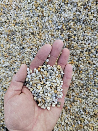 Галька крымская жемчужная фр. 3-5 мм.  купить в Крыму фото Камень Клуб