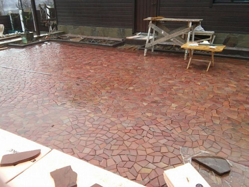 Kamenclub.ru: Песчаник брусчатка (Готика) art PSK-L-01  купить в Крыму    2600 руб/кв.м    фото КАМЕНЬ КЛУБ